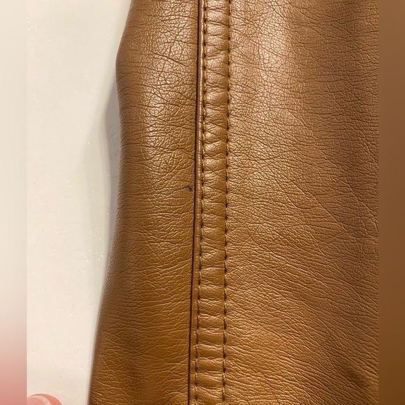 ONLY Brand faux leather biker jacket lined women’s Carmel colour - Picture 15 of 15